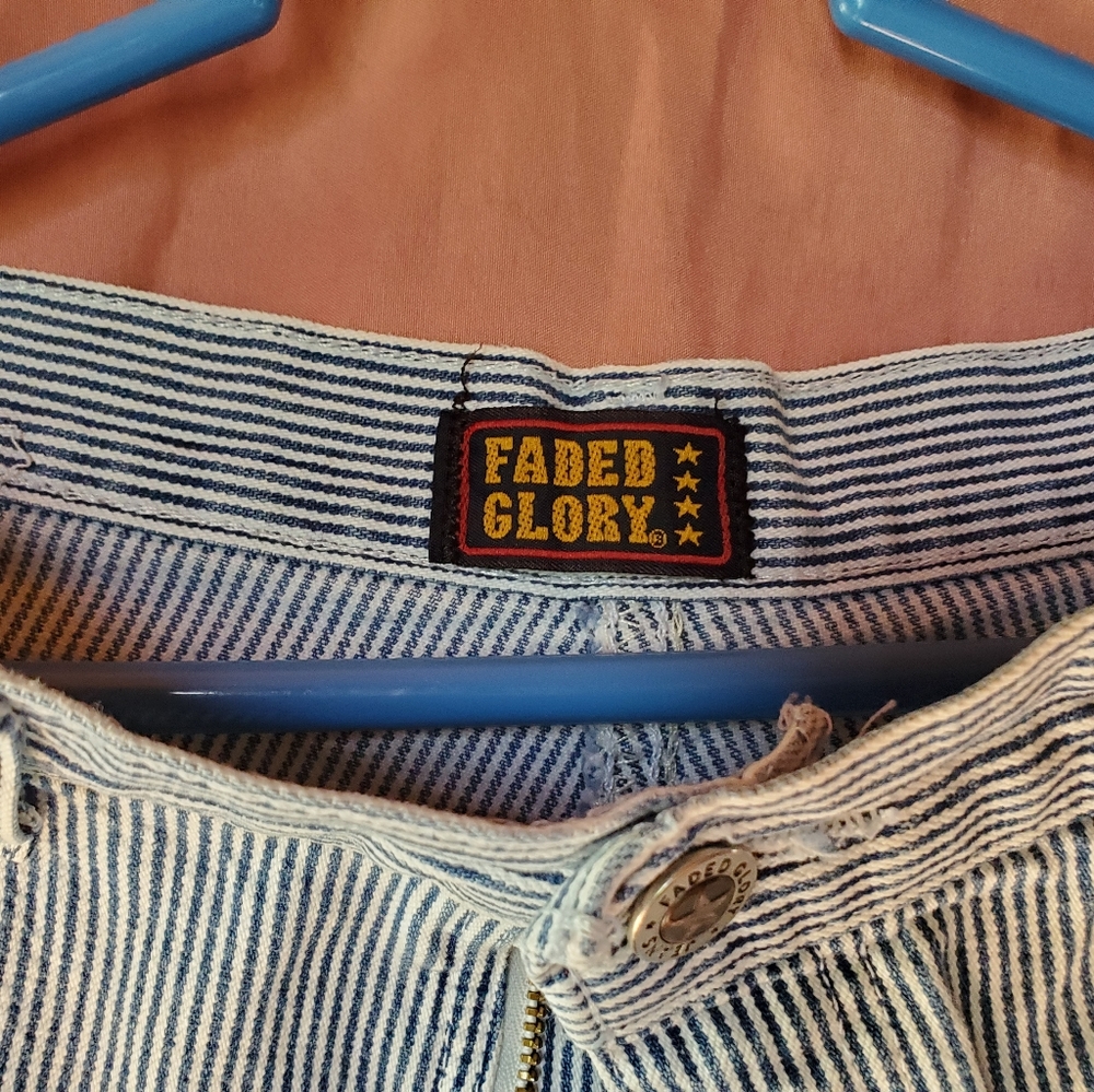 Faded Glory SZ 12 pinstripe denim shorts, excellent condition